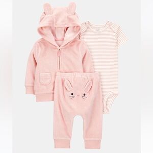 Carter's Pink Bunny Matching Set NWT